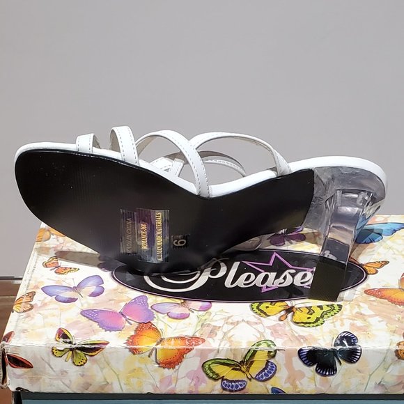 Clear heeled white boudoir sandals - Picture 4 of 5